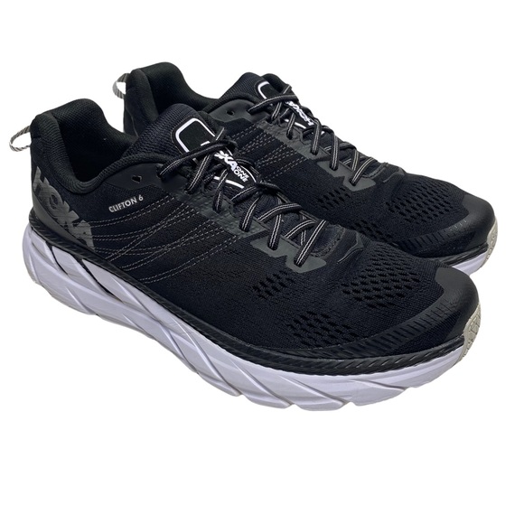 Hoka One One Other - Hoka One One Clifton 6 Running Shoes Black/White 1102872 BWHT - Men's Size 10.5